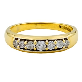 18ct Gold Diamond Half Eternity Ring Size L